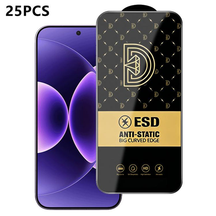 25 láminas de vidrio templado HD antiestáticas con serigrafía Royal Diamond, For Redmi K90 Max, For Xiaomi Poco C81x 4G, For Xiaomi Poco C81 Pro 4G, For Redmi R70m, For Redmi R70, For Xiaomi Poco C85x 5G, For Redmi 15a 5G, For Redmi A7 Pro 4G 171mm    ...