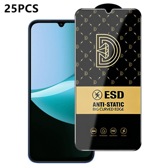 25 láminas de vidrio templado HD antiestáticas con serigrafía Royal Diamond, For Redmi K90 Max, For Xiaomi Poco C81x 4G, For Xiaomi Poco C81 Pro 4G, For Redmi R70m, For Redmi R70, For Xiaomi Poco C85x 5G, For Redmi 15a 5G, For Redmi A7 Pro 4G 171mm    ...