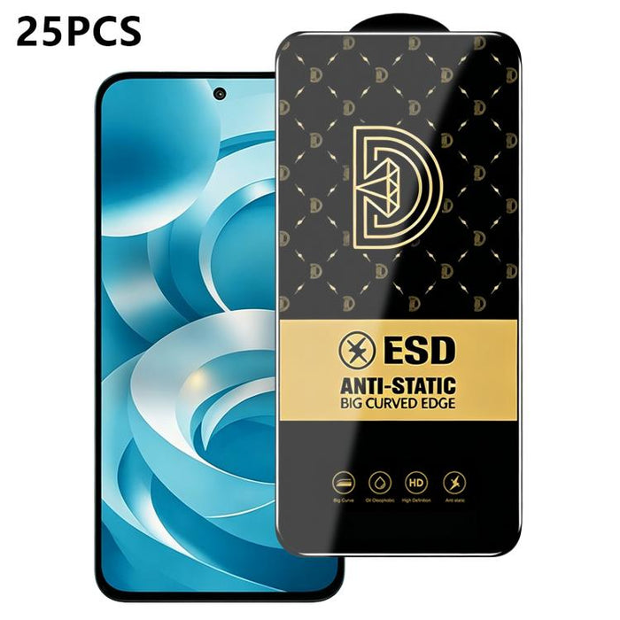 25 láminas de vidrio templado HD antiestáticas con serigrafía Royal Diamond, For Redmi K90 Max, For Xiaomi Poco C81x 4G, For Xiaomi Poco C81 Pro 4G, For Redmi R70m, For Redmi R70, For Xiaomi Poco C85x 5G, For Redmi 15a 5G, For Redmi A7 Pro 4G 171mm    ...