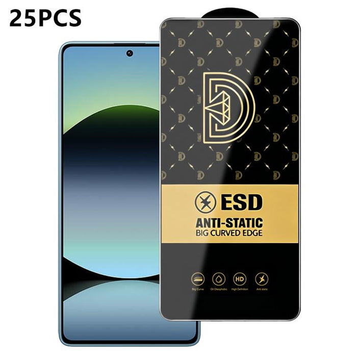 25 láminas de vidrio templado HD antiestáticas con serigrafía Royal Diamond, For Redmi K90 Max, For Xiaomi Poco C81x 4G, For Xiaomi Poco C81 Pro 4G, For Redmi R70m, For Redmi R70, For Xiaomi Poco C85x 5G, For Redmi 15a 5G, For Redmi A7 Pro 4G 171mm    ...