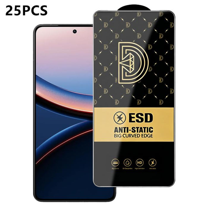 25 láminas de vidrio templado HD antiestáticas con serigrafía Royal Diamond, For Redmi K90 Max, For Xiaomi Poco C81x 4G, For Xiaomi Poco C81 Pro 4G, For Redmi R70m, For Redmi R70, For Xiaomi Poco C85x 5G, For Redmi 15a 5G, For Redmi A7 Pro 4G 171mm    ...