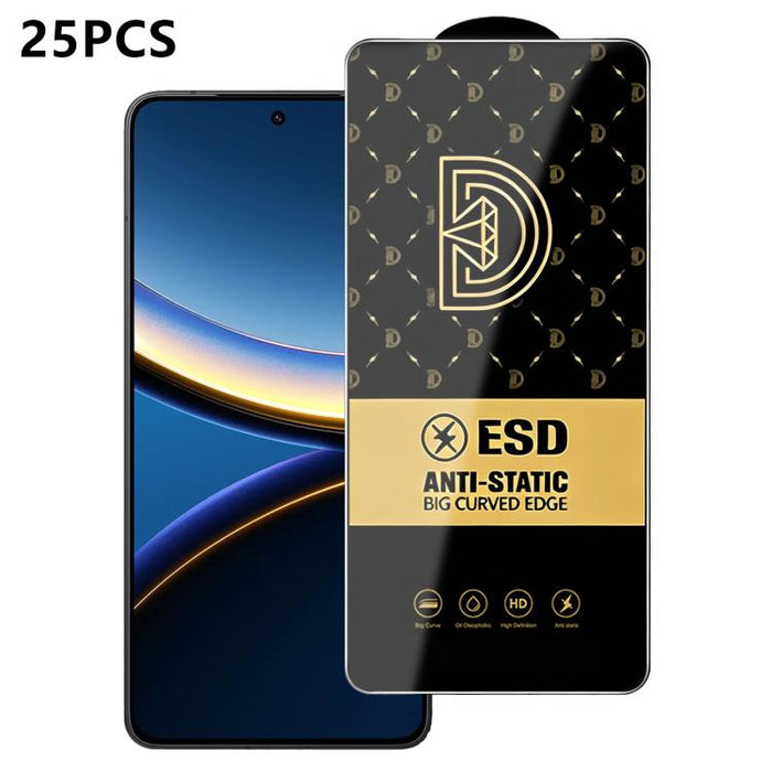 25 láminas de vidrio templado HD antiestáticas con serigrafía Royal Diamond, For Redmi K90 Max, For Xiaomi Poco C81x 4G, For Xiaomi Poco C81 Pro 4G, For Redmi R70m, For Redmi R70, For Xiaomi Poco C85x 5G, For Redmi 15a 5G, For Redmi A7 Pro 4G 171mm    ...