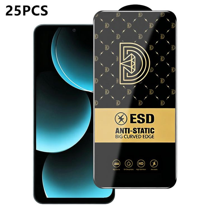 25 láminas de vidrio templado HD antiestáticas con serigrafía Royal Diamond, For Redmi K90 Max, For Xiaomi Poco C81x 4G, For Xiaomi Poco C81 Pro 4G, For Redmi R70m, For Redmi R70, For Xiaomi Poco C85x 5G, For Redmi 15a 5G, For Redmi A7 Pro 4G 171mm    ...