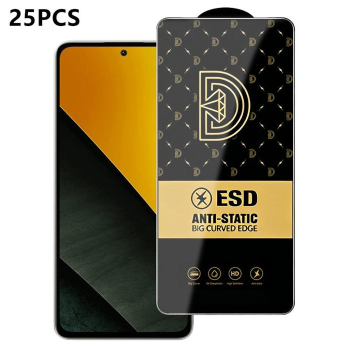 25 láminas de vidrio templado HD antiestáticas con serigrafía Royal Diamond, For Redmi K90 Max, For Xiaomi Poco C81x 4G, For Xiaomi Poco C81 Pro 4G, For Redmi R70m, For Redmi R70, For Xiaomi Poco C85x 5G, For Redmi 15a 5G, For Redmi A7 Pro 4G 171mm    ...