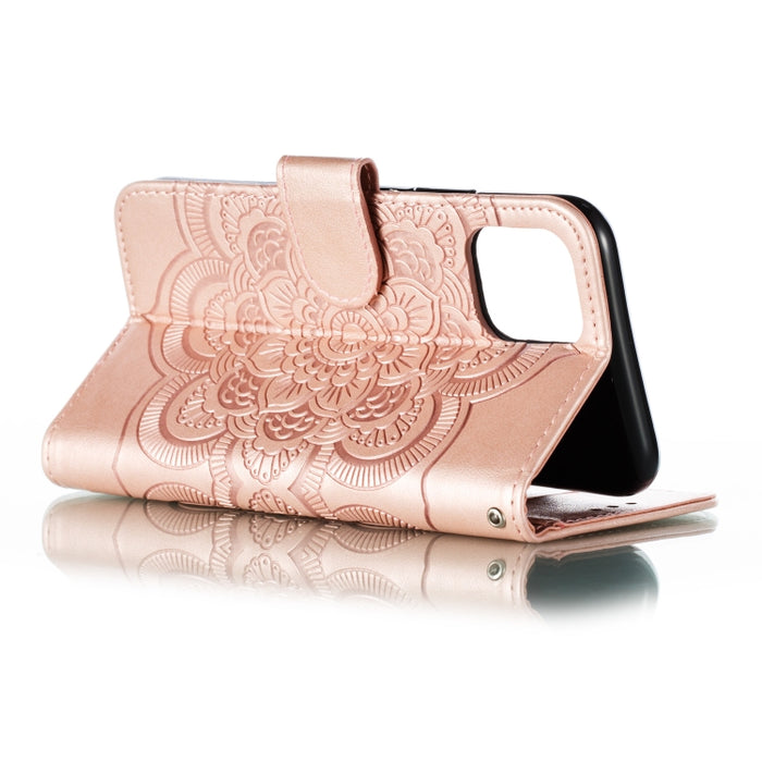 Estuche de cuero con tapa horizontal con estampado de mandala para iPhone XI (2019), con soporte y ranuras para tarjetas, billetera, marco de fotos y cordón, For iPhone 11 Pro, For iPhone 11 Pro Max