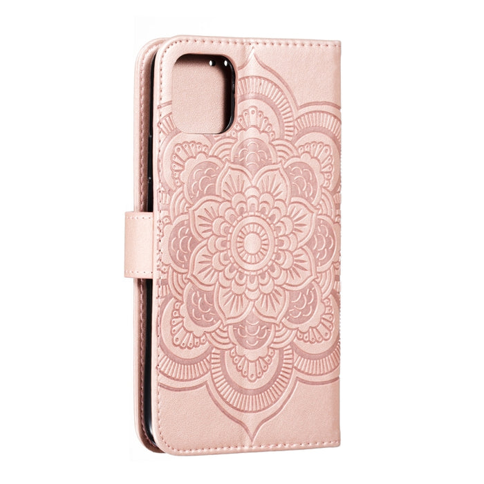 Estuche de cuero con tapa horizontal con estampado de mandala en relieve para iPhone XI Max (2019), con soporte y ranuras para tarjetas, billetera, marco de fotos y cordón, For iPhone 11 Pro Max, For iPhone 11 Pro