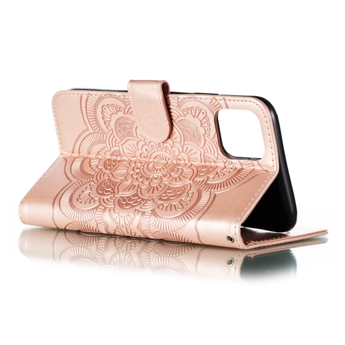 Estuche de cuero con tapa horizontal con estampado de mandala en relieve para iPhone XI Max (2019), con soporte y ranuras para tarjetas, billetera, marco de fotos y cordón, For iPhone 11 Pro Max, For iPhone 11 Pro