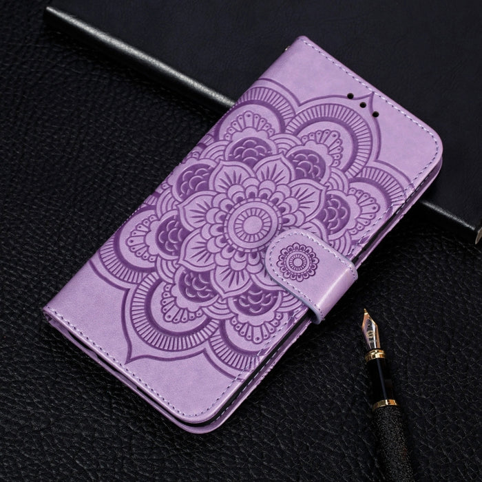 Estuche de cuero con tapa horizontal con estampado de mandala en relieve para iPhone XI Max (2019), con soporte y ranuras para tarjetas, billetera, marco de fotos y cordón, For iPhone 11 Pro Max, For iPhone 11 Pro