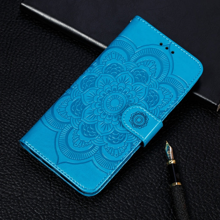 Estuche de cuero con tapa horizontal con estampado de mandala en relieve para iPhone XI Max (2019), con soporte y ranuras para tarjetas, billetera, marco de fotos y cordón, For iPhone 11 Pro Max, For iPhone 11 Pro