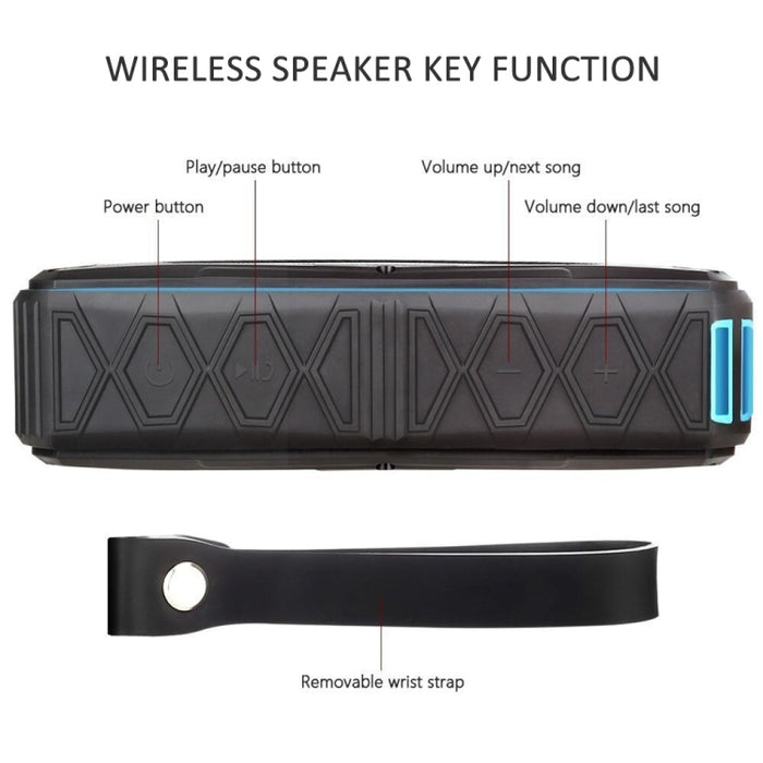 Altavoz portátil Bluetooth estéreo con Supergraves, inalámbricos, compatible con IP66, resistente al agua, carga de emergencia, manos libres, TF