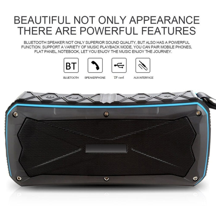 Altavoz portátil Bluetooth estéreo con Supergraves, inalámbricos, compatible con IP66, resistente al agua, carga de emergencia, manos libres, TF