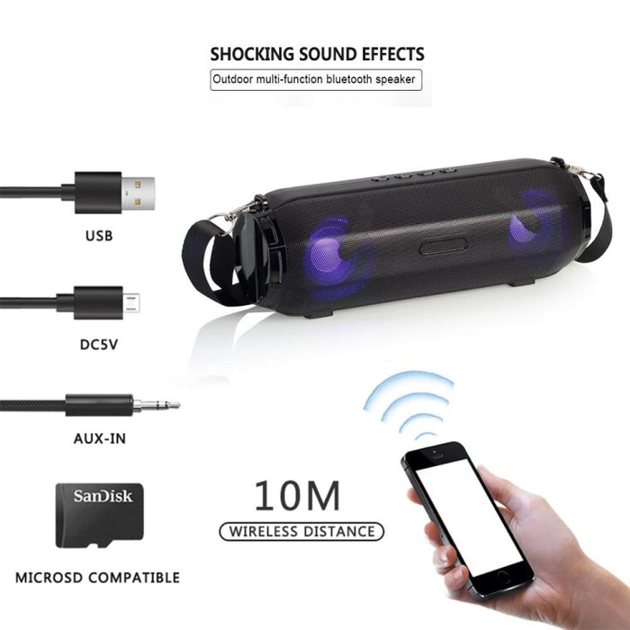 LZ33 LED Altavoz Bluetooth inalámbrico portátil Altavoz estéreo Altavoces de música para computadora con TF FM