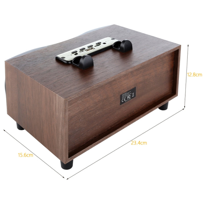 Altavoz inalámbrico de madera portátil, altavoz estéreo con Radio FM, altavoces Bluetooth de escritorio