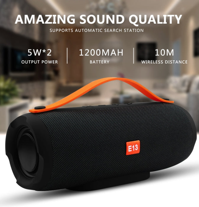 E13 Mini Altavoz Bluetooth Inalámbrico Portátil Altavoz Estéreo Radio Música Subwoofer Altavoces de Columna con TF FM, RED, BLUE, BLACK