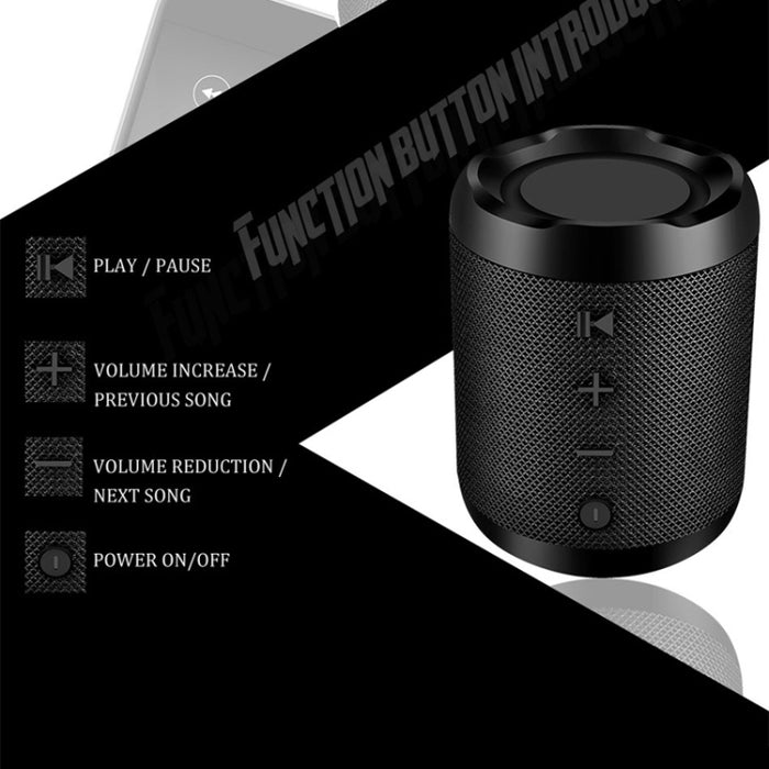 Altavoz portátil con Bluetooth, sistema de sonido portátil, sonido estéreo de 5W, altavoz envolvente impermeable para exteriores