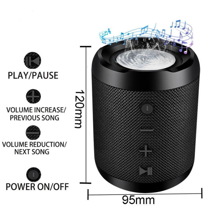 Altavoz portátil con Bluetooth, sistema de sonido portátil, sonido estéreo de 5W, altavoz envolvente impermeable para exteriores