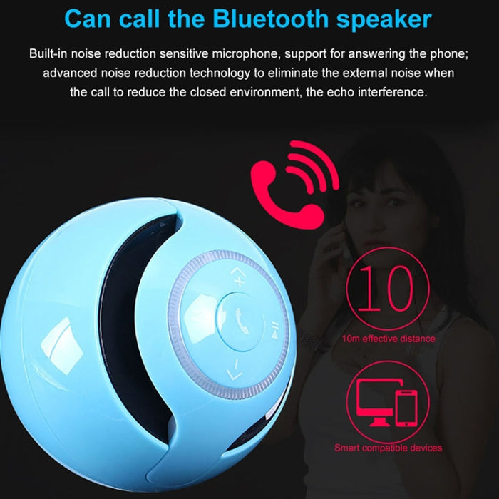 T&G A18 Ball Altavoz Bluetooth con luz LED Mini altavoz inalámbrico portátil Música móvil Subwoofer MP3 Soporte TF, BLACK, BLUE, PINK, WHITE
