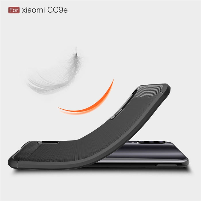 Funda de TPU de fibra de carbono con textura cepillada para Xiaomi Mi CC9e / Xiaomi A3, For Xiaomi Mi CC9e