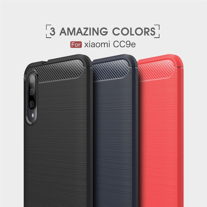Funda de TPU de fibra de carbono con textura cepillada para Xiaomi Mi CC9e / Xiaomi A3, For Xiaomi Mi CC9e