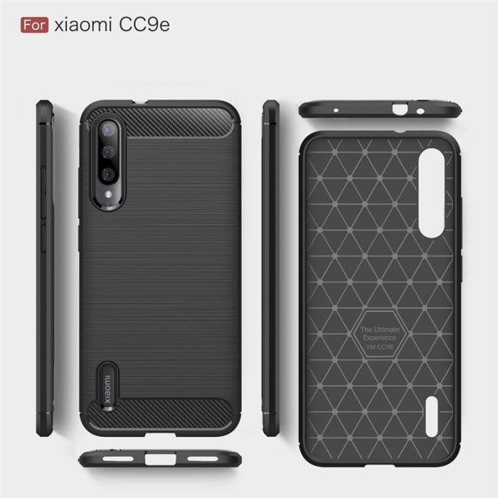 Funda de TPU de fibra de carbono con textura cepillada para Xiaomi Mi CC9e / Xiaomi A3, For Xiaomi Mi CC9e