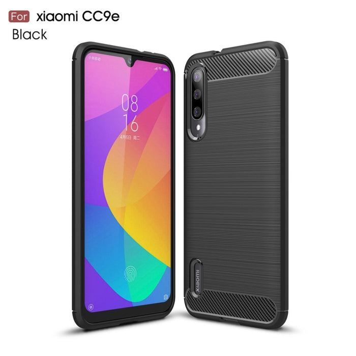 Funda de TPU de fibra de carbono con textura cepillada para Xiaomi Mi CC9e / Xiaomi A3, For Xiaomi Mi CC9e