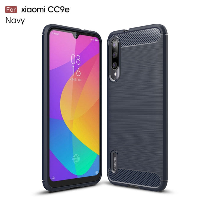 Funda de TPU de fibra de carbono con textura cepillada para Xiaomi Mi CC9e / Xiaomi A3, For Xiaomi Mi CC9e
