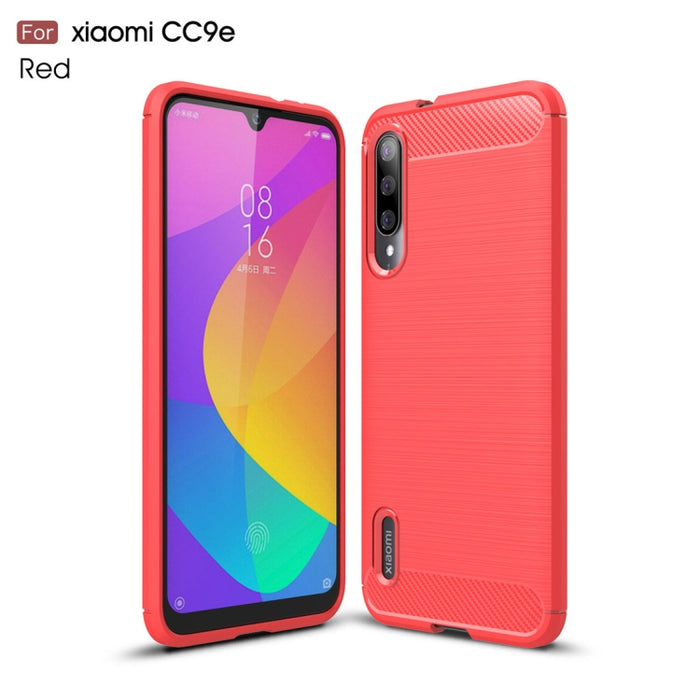 Funda de TPU de fibra de carbono con textura cepillada para Xiaomi Mi CC9e / Xiaomi A3, For Xiaomi Mi CC9e