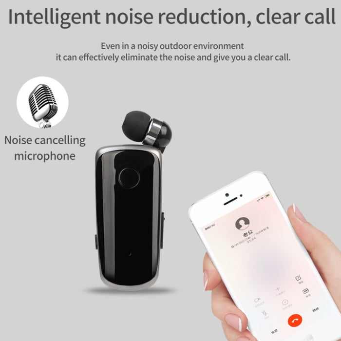K39 Auricular inalámbrico Bluetooth CSR DSP chip In-Ear Alerta vibratoria Usar clip Manos libres Auricular, BLACK, WHITE, BLUE, ROSE RED