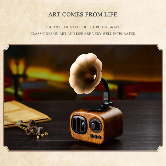 Mini altavoz portátil de madera Retro con Bluetooth, altavoz inalámbrico para exteriores, sistema de sonido, TF, Radio FM, Subwoofer de música