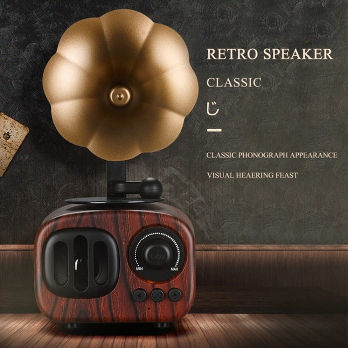 Mini altavoz portátil de madera Retro con Bluetooth, altavoz inalámbrico para exteriores, sistema de sonido, TF, Radio FM, Subwoofer de música