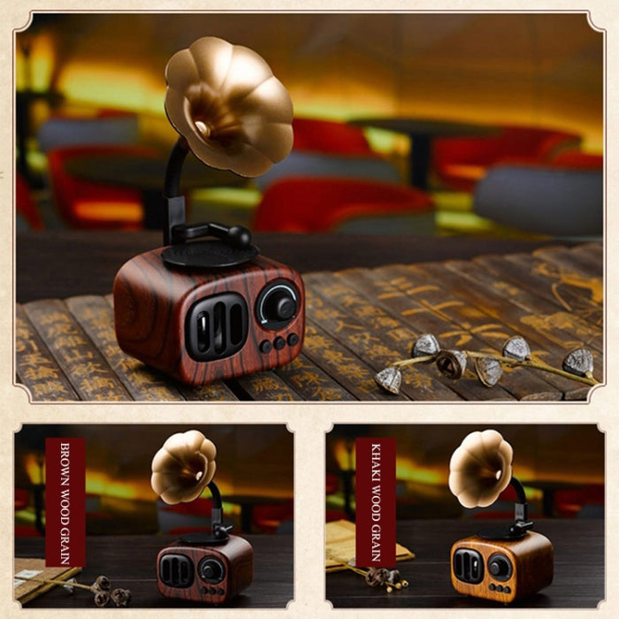 Mini altavoz portátil de madera Retro con Bluetooth, altavoz inalámbrico para exteriores, sistema de sonido, TF, Radio FM, Subwoofer de música