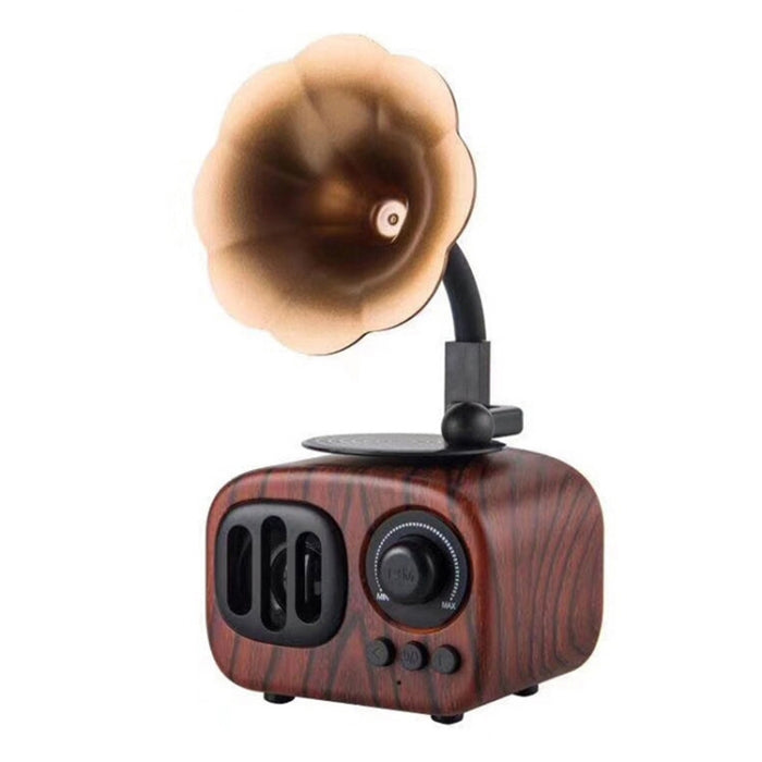 Mini altavoz portátil de madera Retro con Bluetooth, altavoz inalámbrico para exteriores, sistema de sonido, TF, Radio FM, Subwoofer de música
