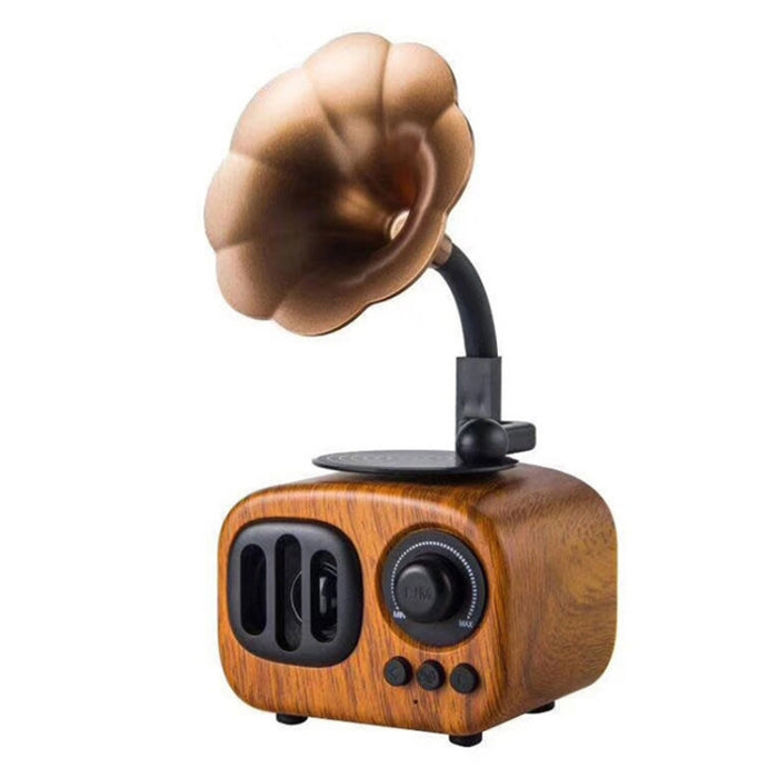 Mini altavoz portátil de madera Retro con Bluetooth, altavoz inalámbrico para exteriores, sistema de sonido, TF, Radio FM, Subwoofer de música