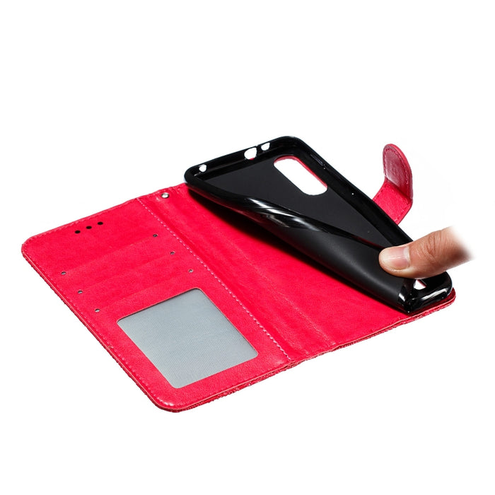 Funda de cuero con tapa horizontal con estampado de flores de encaje para Xiaomi Mi CC9e / A3, con soporte y ranuras para tarjetas y billetera y marco de fotos y cordón, For Xiaomi Mi CC9e