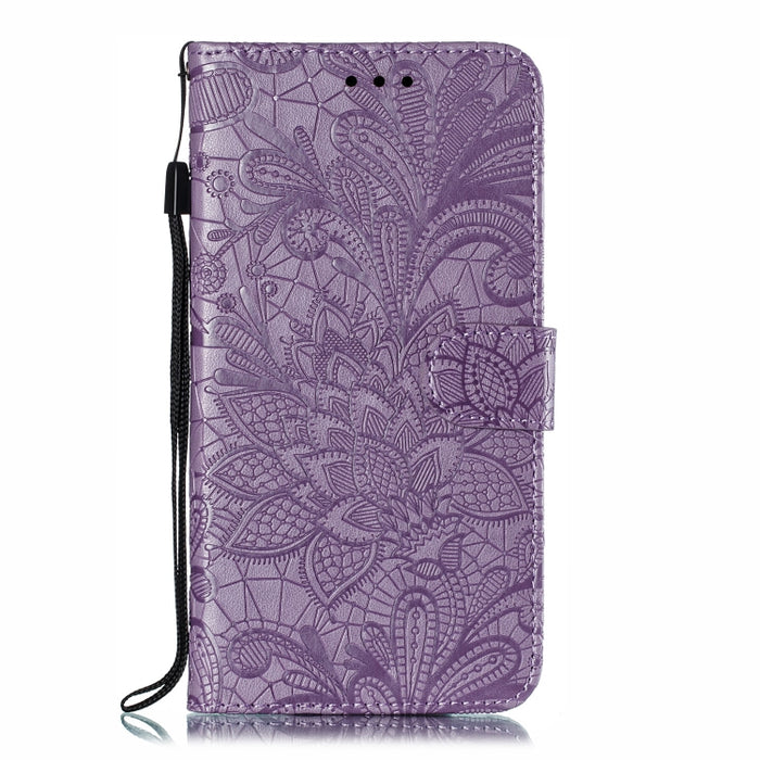 Funda de cuero con tapa horizontal con estampado de flores de encaje para Xiaomi Mi CC9e / A3, con soporte y ranuras para tarjetas y billetera y marco de fotos y cordón, For Xiaomi Mi CC9e
