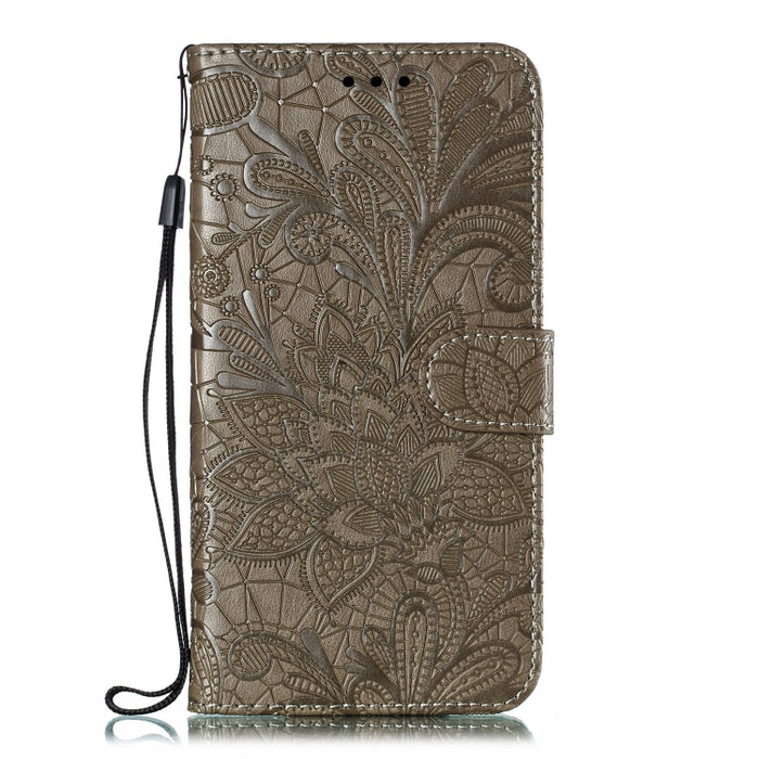 Funda de cuero con tapa horizontal con estampado de flores de encaje para Xiaomi Mi CC9e / A3, con soporte y ranuras para tarjetas y billetera y marco de fotos y cordón, For Xiaomi Mi CC9e