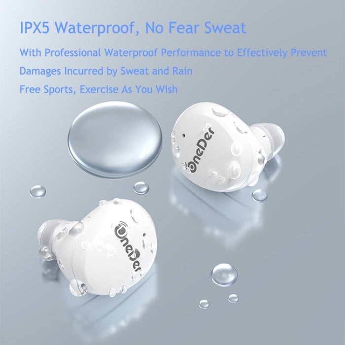 OneDer W12 Auricular inalámbrico con impermeable IPX5 HD Sonido estéreo TWS Auricular Bluetooth