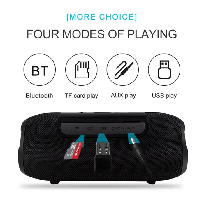 BY Altavoz Bluetooth portátil Altavoz inalámbrico a prueba de agua Sistema de sonido envolvente de música estéreo 3D Altavoces para exteriores Soporte TF AUX