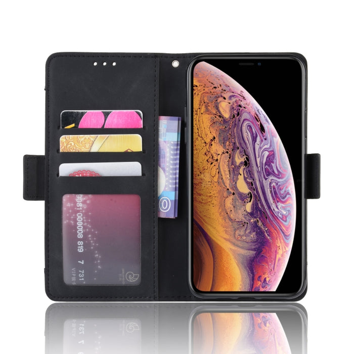Estuche de cuero con patrón de piel de becerro estilo billetera para iPhone XIR 2019, con ranura para tarjeta separada, For iPhone 11