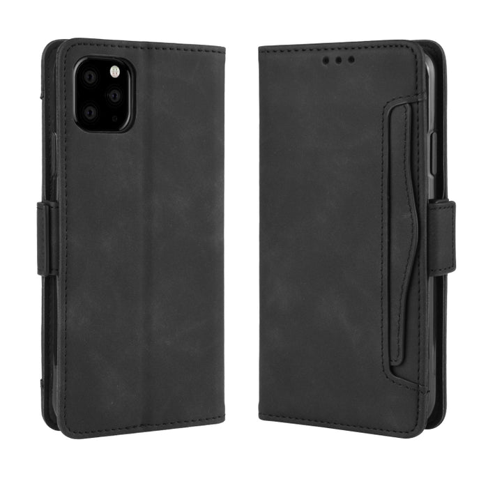 Estuche de cuero con patrón de piel de becerro estilo billetera para iPhone XIR 2019, con ranura para tarjeta separada, For iPhone 11