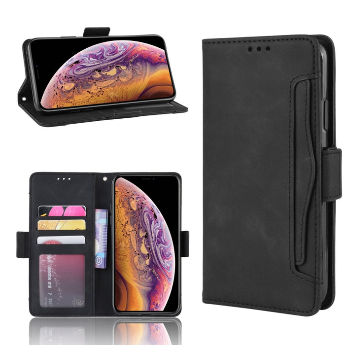Estuche de cuero con patrón de piel de becerro estilo billetera para iPhone XIR 2019, con ranura para tarjeta separada, For iPhone 11