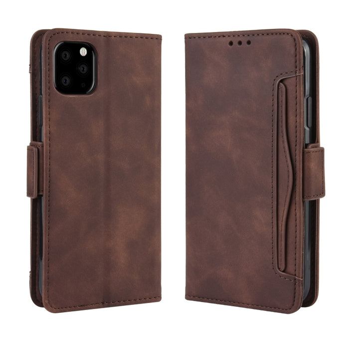 Estuche de cuero con patrón de piel de becerro estilo billetera para iPhone XIR 2019, con ranura para tarjeta separada, For iPhone 11