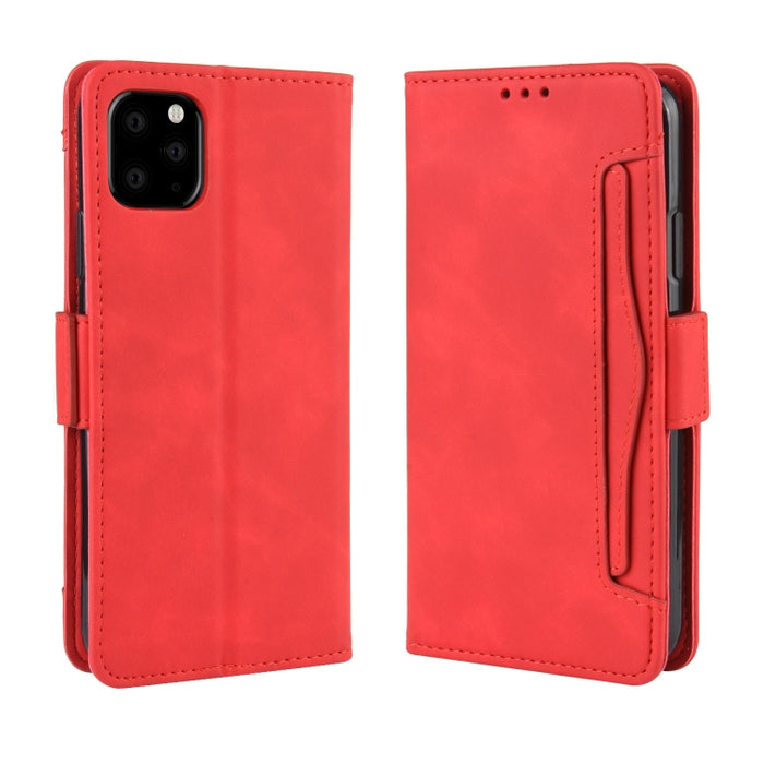 Estuche de cuero con patrón de piel de becerro estilo billetera para iPhone XIR 2019, con ranura para tarjeta separada, For iPhone 11