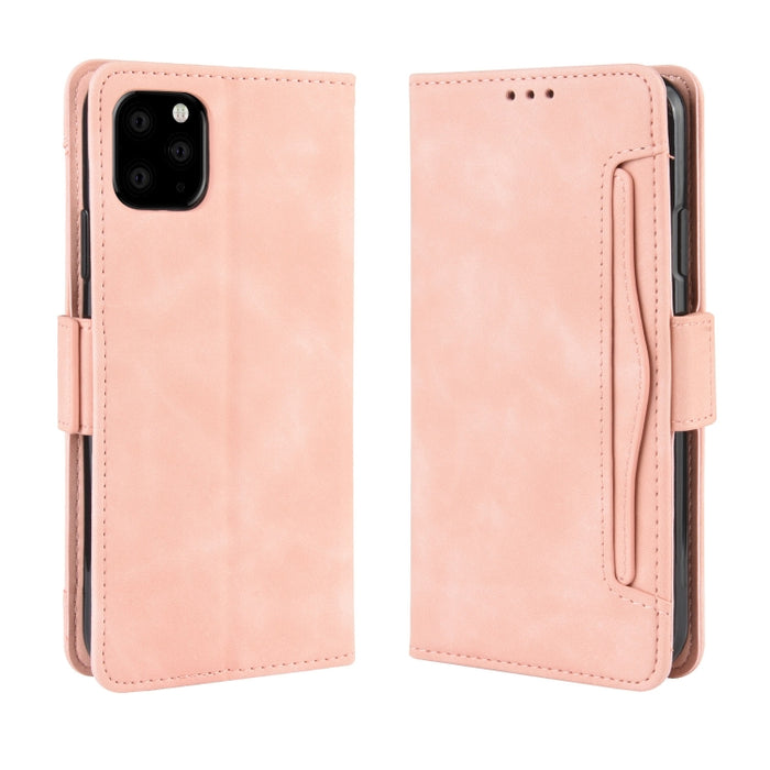 Estuche de cuero con patrón de piel de becerro estilo billetera para iPhone XIR 2019, con ranura para tarjeta separada, For iPhone 11