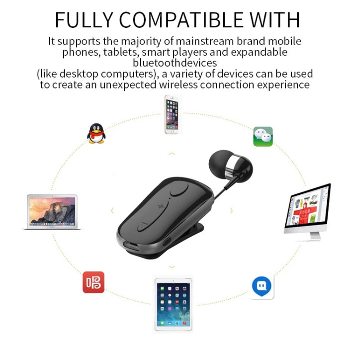 K36 Estéreo Inalámbrico Bluetooth Auricular Llamadas Recordar Vibración Desgaste Clip Controlador Auriculares Auricular