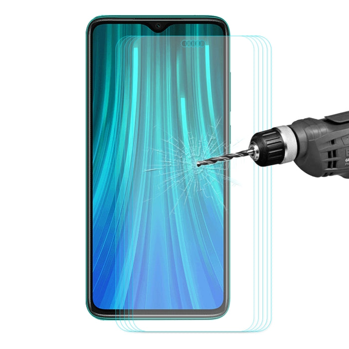 5 PCS ENKAY Hat-prince 0.26mm 9H 2.5D Película de vidrio templado de borde curvo para, Galaxy A10s, Xiaomi Redmi Note 8 Pro, Xiaomi Redmi Note 8
