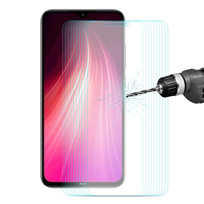 10 PCS ENKAY Hat-prince 0.26mm 9H 2.5D Película de vidrio templado de borde curvo para, For Galaxy A10s, For Redmi Note 8 Pro, For Redmi Note 8