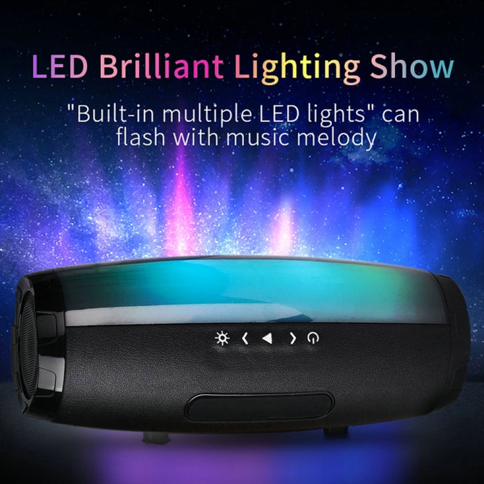 T & G TG165 5W * 2 Altavoz inalámbrico portátil con luz intermitente LED de baile Mp3 AUX USB Radio FM Estéreo Subwoofer