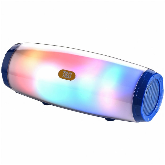 T & G TG165 5W * 2 Altavoz inalámbrico portátil con luz intermitente LED de baile Mp3 AUX USB Radio FM Estéreo Subwoofer