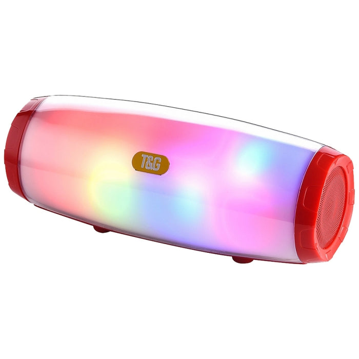 T & G TG165 5W * 2 Altavoz inalámbrico portátil con luz intermitente LED de baile Mp3 AUX USB Radio FM Estéreo Subwoofer